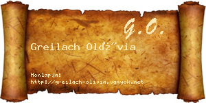 Greilach Olívia névjegykártya
